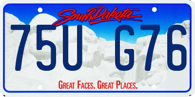 SD license plate 75UG76