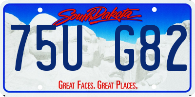 SD license plate 75UG82