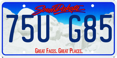 SD license plate 75UG85