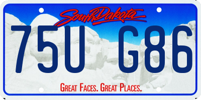 SD license plate 75UG86