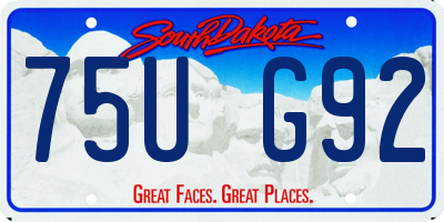 SD license plate 75UG92
