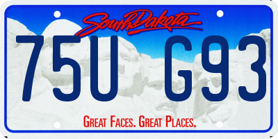 SD license plate 75UG93