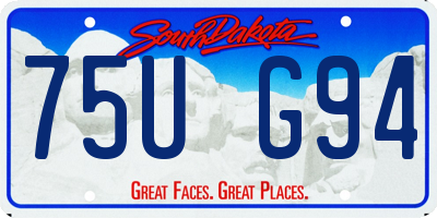 SD license plate 75UG94