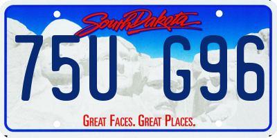 SD license plate 75UG96
