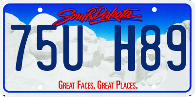 SD license plate 75UH89