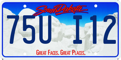 SD license plate 75UI12
