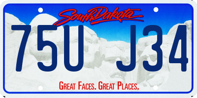 SD license plate 75UJ34