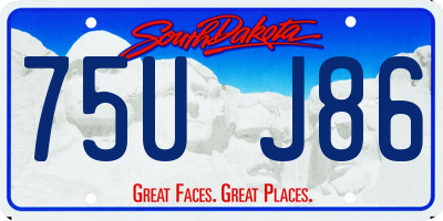 SD license plate 75UJ86