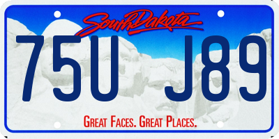 SD license plate 75UJ89