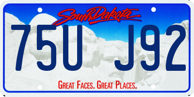 SD license plate 75UJ92
