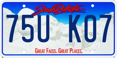 SD license plate 75UK07