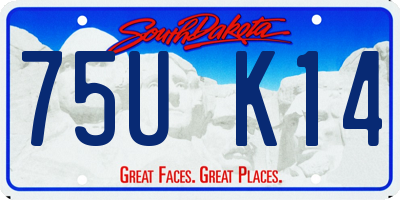 SD license plate 75UK14