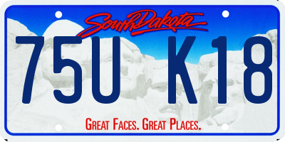 SD license plate 75UK18