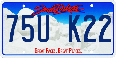 SD license plate 75UK22
