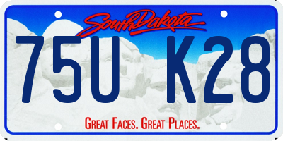 SD license plate 75UK28