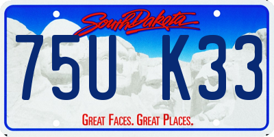 SD license plate 75UK33