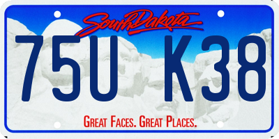 SD license plate 75UK38