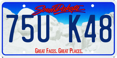 SD license plate 75UK48