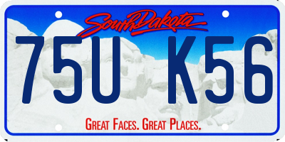 SD license plate 75UK56