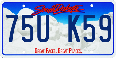 SD license plate 75UK59
