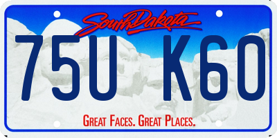 SD license plate 75UK60