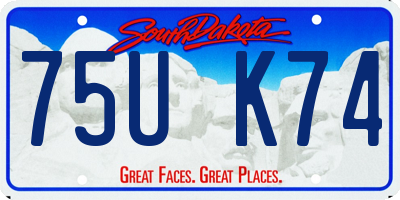 SD license plate 75UK74
