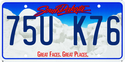 SD license plate 75UK76