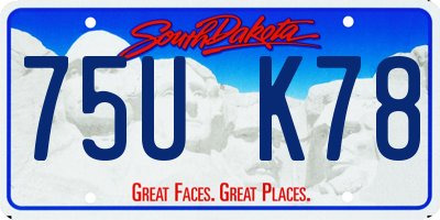 SD license plate 75UK78