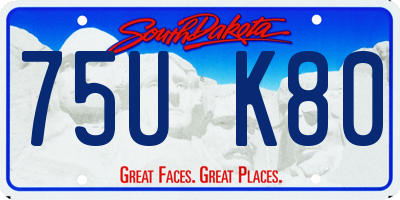 SD license plate 75UK80