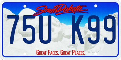 SD license plate 75UK99