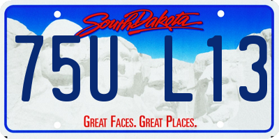 SD license plate 75UL13