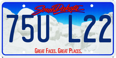 SD license plate 75UL22