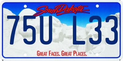 SD license plate 75UL33