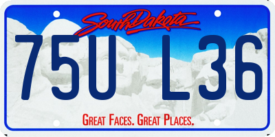 SD license plate 75UL36