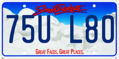 SD license plate 75UL80