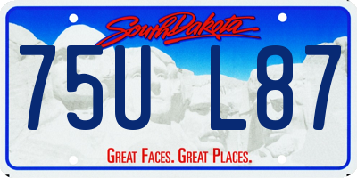 SD license plate 75UL87