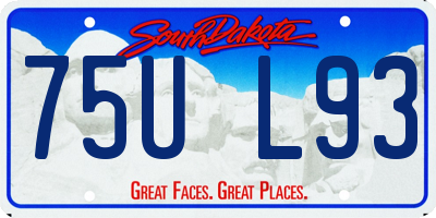 SD license plate 75UL93