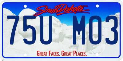 SD license plate 75UM03