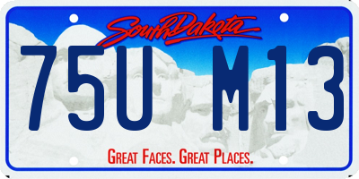 SD license plate 75UM13