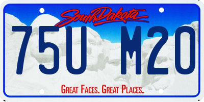 SD license plate 75UM20