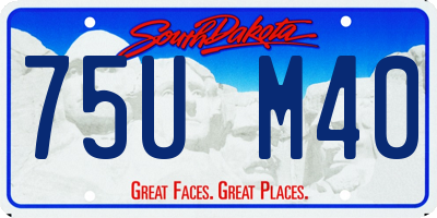SD license plate 75UM40