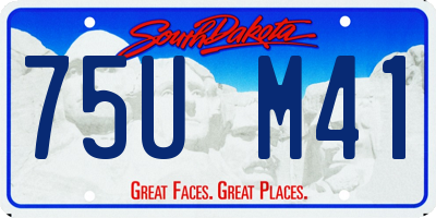 SD license plate 75UM41