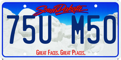 SD license plate 75UM50