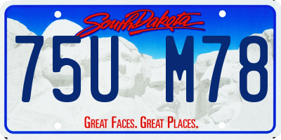 SD license plate 75UM78