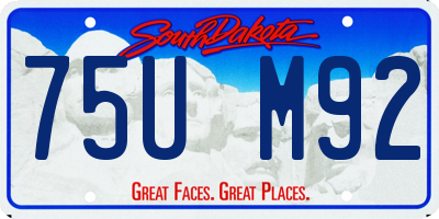SD license plate 75UM92