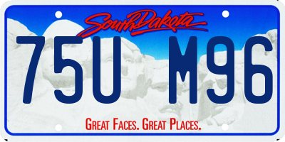 SD license plate 75UM96