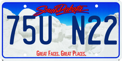 SD license plate 75UN22