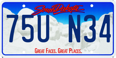 SD license plate 75UN34