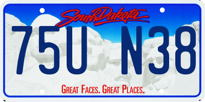 SD license plate 75UN38