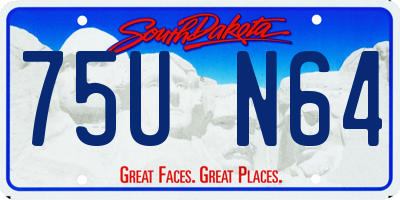 SD license plate 75UN64